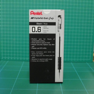 Pentel Hybrid Gel Grip K116-A Black ปากกาหมึกเจล เพนเทล K116-A หมึกสีดำ ขนาดหัว 0.6 มม. (1กล่อง/12ด้าม) หมึกแห้งไว