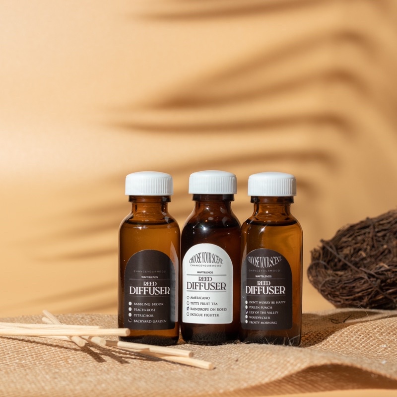 Waft blends ก้านไม้หอมสูตรเข้มข้น (Reed Diffuser) 30ml, 100ml ราคา ถูกที่สุด ดีลบีเคเค
