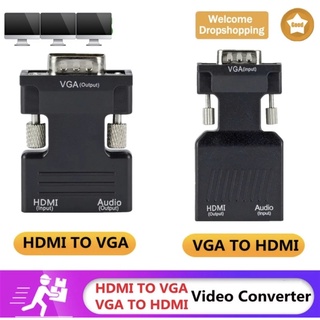 HDMI TO VGA หรือ VGA To HDMI Converter Adapter 1080P สำหรับอะแดปเตอร์ VGA สำหรับ PC แล็ปท็อป HDTV HDMI To VGA Adapter