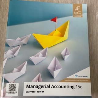 Managerial Accounting 15e  15th Edition textbook by Warren  Tayler