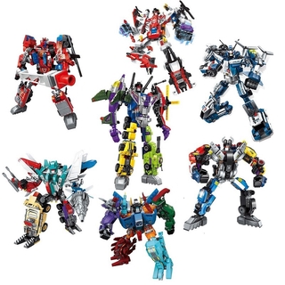 Enlighten 14 Style Transformation 6 In 1 City Police Dinosaur Mecha Deformation City Guard Robot Building Block Set Kids Educational Building Toys