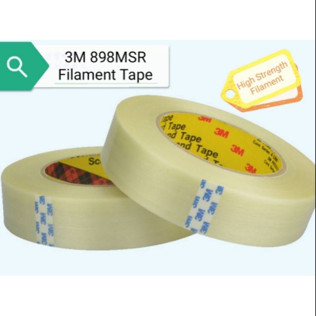 3M 898 MSR Filament เทปใยสัปปะรด เทปใยแก้ว Filament Tape เหมาะสำหรับ ปิดกล่องที่มีน้ำหนักมากกว่า 20 