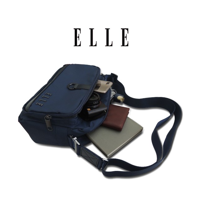 ELLE Travel Bags Series100%Recycled Nylon Mipan Regan กระเป๋าสะพายข้างแนวนอน น้ำหนักเบาและทนทาน #Item83513