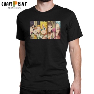 เสื้อยืดคอกลม แขนสั้น ผ้าฝ้าย พิมพ์ลายอนิเมะ The Seven Deadly Sins สําหรับผู้ชาย ไซซ์ 4XL 5XLS-5XL