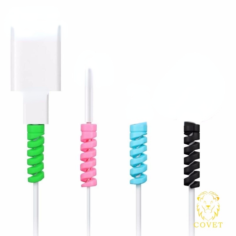 COVET เกลียวถนอมสายชาร์จ USB อุปกรณ์เสริมสําหรับโทรศัพท์มือถือ