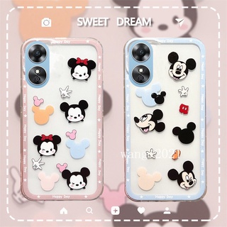 2023 New Fashion Casing OPPO A78 5G A17 A17k เคส Phone Case Cute Cartoon Transparent Ultra-thin Silicone Anti-fall Soft Case เคสโทรศัพท