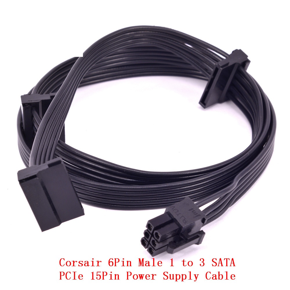 Corsair 6Pin ถึง 3 SATA สายไฟสําหรับ CX450M CX650MX CX750M