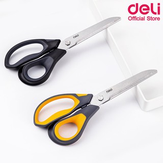 Deli 77762 Scissors กรรไกรสเตนเลส สำหรับตัดกระดาษและผ้า ขนาด 210mm (8 1/4 นิ้ว) แพ็คกล่อง 12 ชิ้น กรรไกร อุปกรณ์สำนักงาน