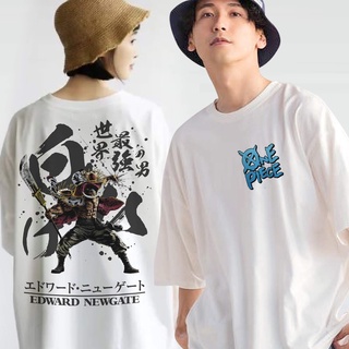 อะนิเมะแฟชั่น One Piece กราฟิกทีเสื้อยืด unisex สีขาว ppL