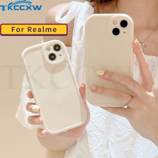 เคสโทรศัพท์มือถือ กันกระแทก กันรอยเลนส์กล้อง สีขาว สําหรับ Realme 9i 9 Pro V25 V23 Q3i Q5i GT Neo3 2T XT X2 Q3t Q3s Q3 Pro Carnival GT Explorer Master