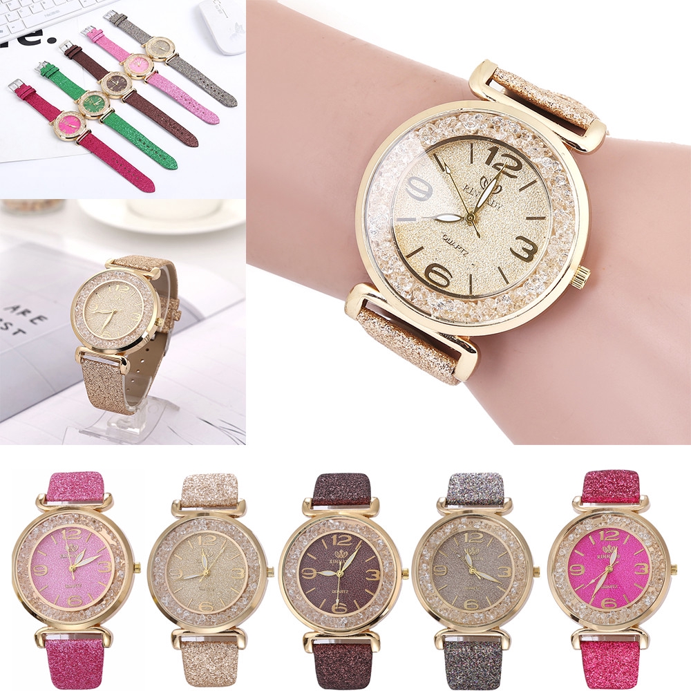 Women Analog Quartz Crystal Bling Wrist Watch Longflight1th Thaipick 5840