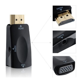 อะแดปเตอร์แปลง 1080 P HD HDMI Male to VGA Female + Audio Cable 2 ชิ้น