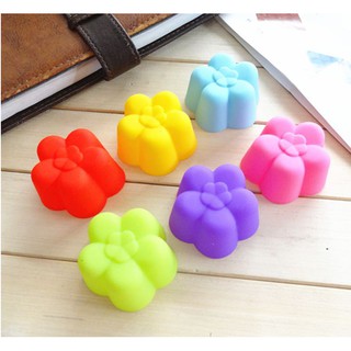 ดอกบ๊วย ดอกเดี่ยว  พิมพ์ซิลิโคน คละสี 12ชิ้น/แพ็ค