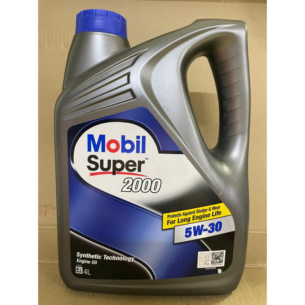 MOBIL SUPER 2000 SEMI 5W-30 4LITERS ENGINE OIL MINYAK HITAM 4L 5W30 5 30 5-30 5W 30