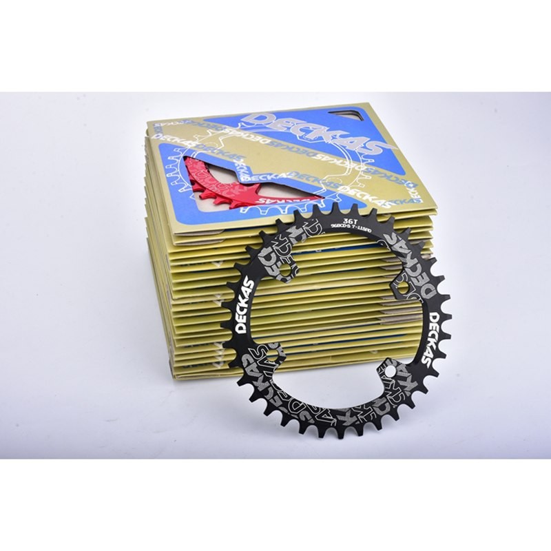 DECKAS ใบจานเดี่ยวกลม 96BCD ขนาดฟัน 32T 34T 36T 38T สำหรับขาจาน Shimano M7000 M8000 M9000 7-11 Speed (สีดำ) - รูปที่ 2