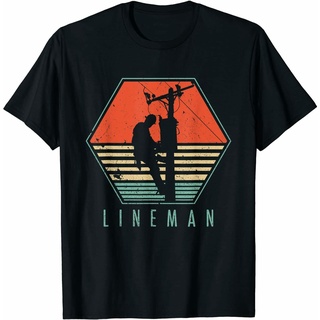 เสื้อยืด พิมพ์ลาย Lineelectrician คุณภาพสูง สําหรับผู้ชาย