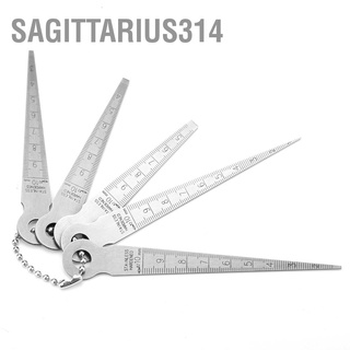 Sagittarius314 1 Set Stainless Steel Welding Taper Feeler Gauge Rulers Hole Inspection Tool 10mm