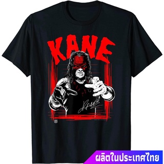 มวยปล้ำอาชีพ มวย มวยปล้ำลีก อเมริกา WWE KANE Horror Font T-Shirt คอกลม แฟชั่น ผ้าฝ้ายแท้ เสื้อยืด ผ้าฝ้ายแท้สามารถปรับแต