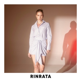 RINRATA - Venus skirt Cotton กระโปรง สั้น มินิ ผ้าคอตต้อน ลายริ้ว ลายทาง ลายเส้น มีผ้าผูกหน้า ใส่สบาย  ชุดทำงาน ใส่เที่ยว ปาร์ตี้