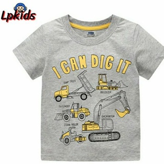 เสื้อยืดเด็กลายรถตัก ผ้าคอตตอท ส่งจากไทย