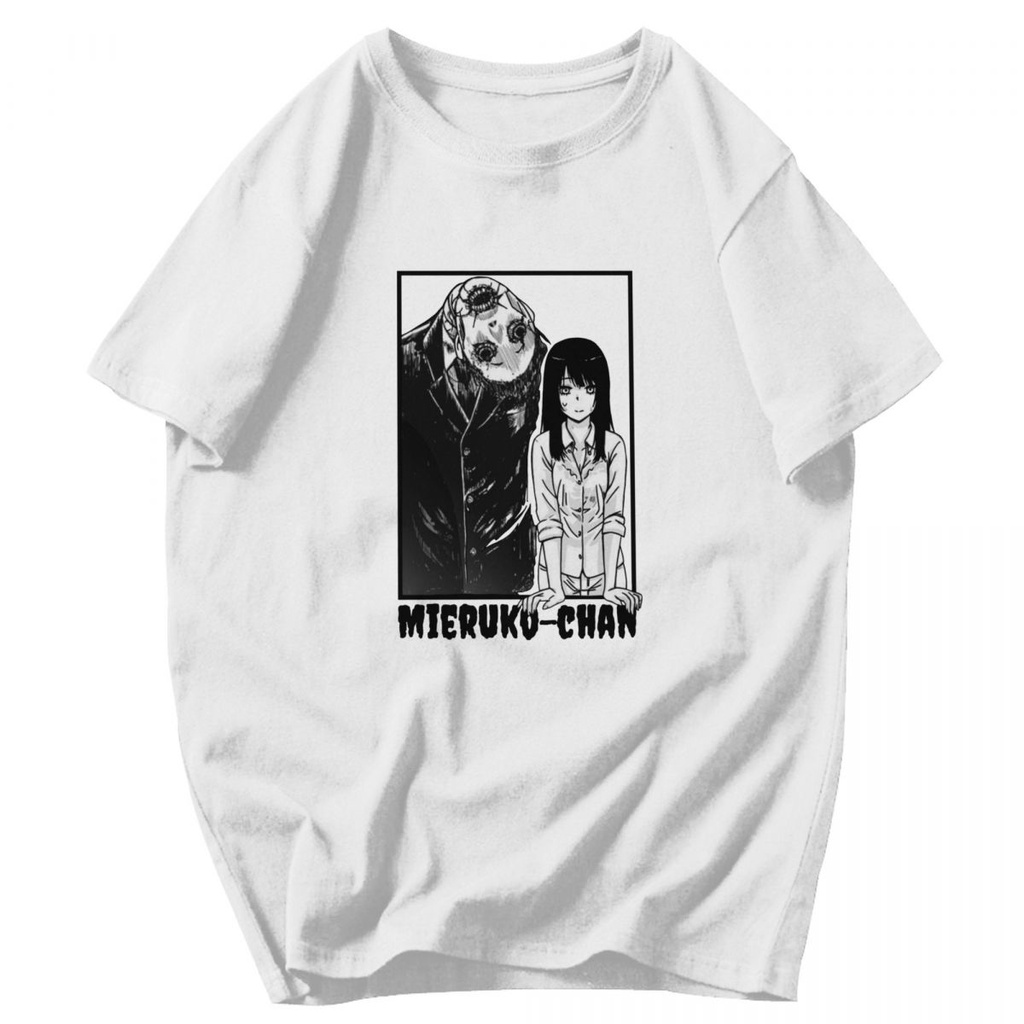 Mieruko Chan Horror Tshirt Streetwear Plus ผ้าฝ้ายแขนสั้นเสื้อยืดที่กําหนดเอง