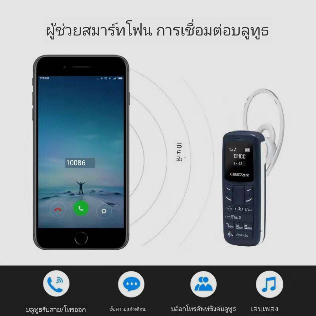 โทรศัพท์จิ้วเปลี่ยนเป็นหูฟังได้ Mini phone L8star รุ่น BM30ขนาดเล็ก พกพาสะดวก📱4สีพร้อมส่ง👍 รองรับ GS