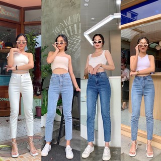 Mandydenim กางเกงยีนส์ ทรงกระบอกเล็กเข้ารูปผ้ายืดทรงเป๊ะสุดๆ 🫶🏻🤩