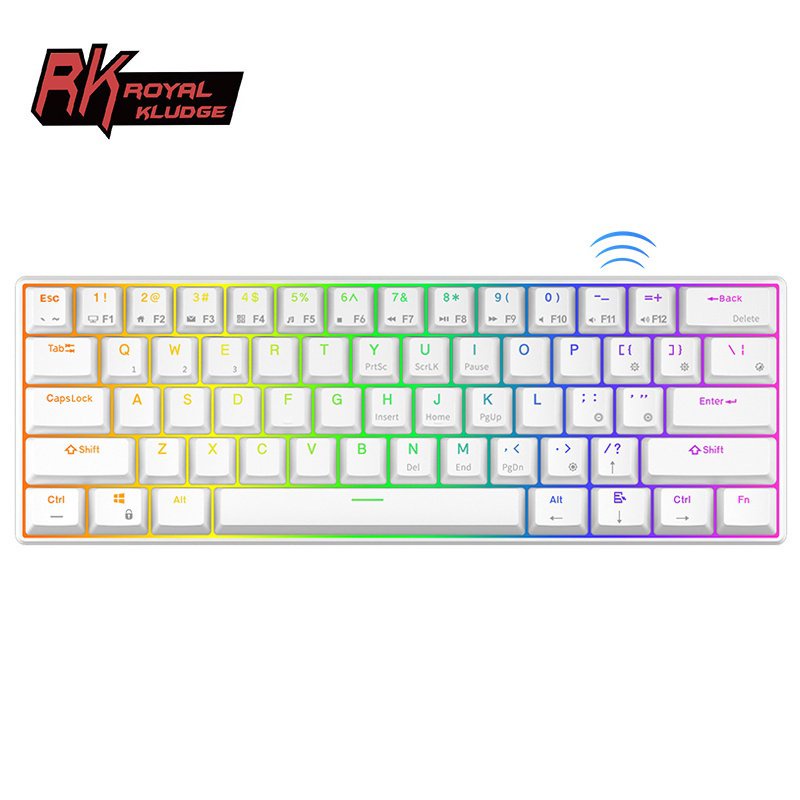 ♀❦RK61 Royal Kludge Bluetooth 3.0 และ USB C Dual Mode RGB Backlit Mechanical Keyboard