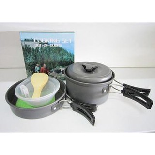 ชุดหม้อสนาม หม้ออเนกประสงค์ หม้อตั้งแคมป์ หม้อสนาม ปิคนิคแบบพกพา 8-in-1 Mini Outdoor Cooking Picnic Tool SY-200