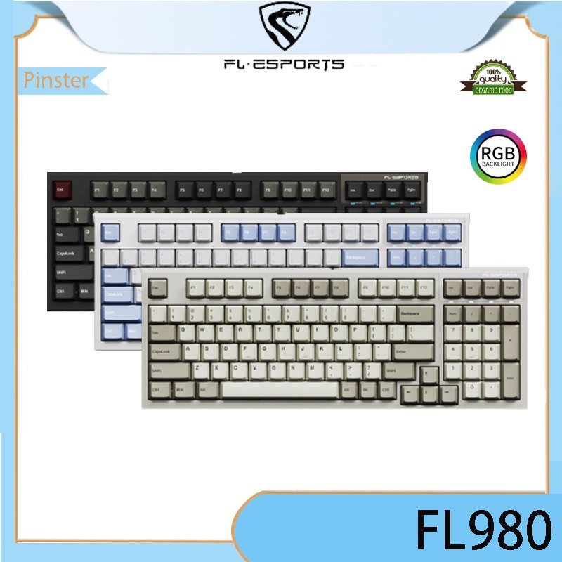 Fl·esports FL980 คีย์บอร์ดวิศวกรรม 98-Key แบบใช้สาย Fullkey Switchable Axis PBT แป้นพิมพ์คอมพิวเตอร์