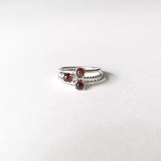 Winterwinter Jewelry Silver925 : เครื่องประดับเงินแท้ เงินแท้925 แหวนเงินแท้ แหวนทรงกลม โกเมน ( garnet )