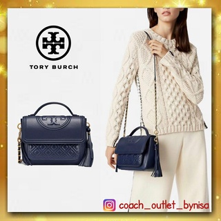 Tory Burch Fleming Satchel Bag รุ่น 45147 สี Royal Navy