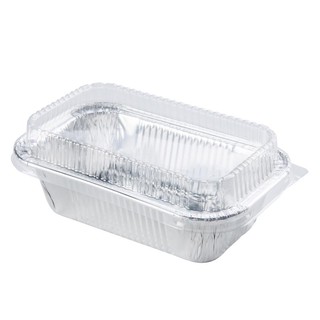 ถาดฟอยล์+ฝา (แพ็ค10ชิ้น) 13.5x4 ซม. S&amp;S 4032 Foil tray + lid (pack of 10) 13.5x4 cm. S&amp;S 4032