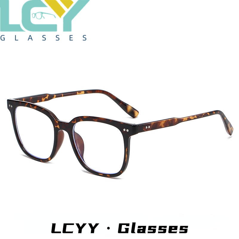 Lcyy ใหม่ แว่นตาสายตาสั้น TR90 กรอบสีดํา ป้องกันแสงสีฟ้า สไตล์เกาหลี สําหรับผู้ชาย และผู้หญิง 319