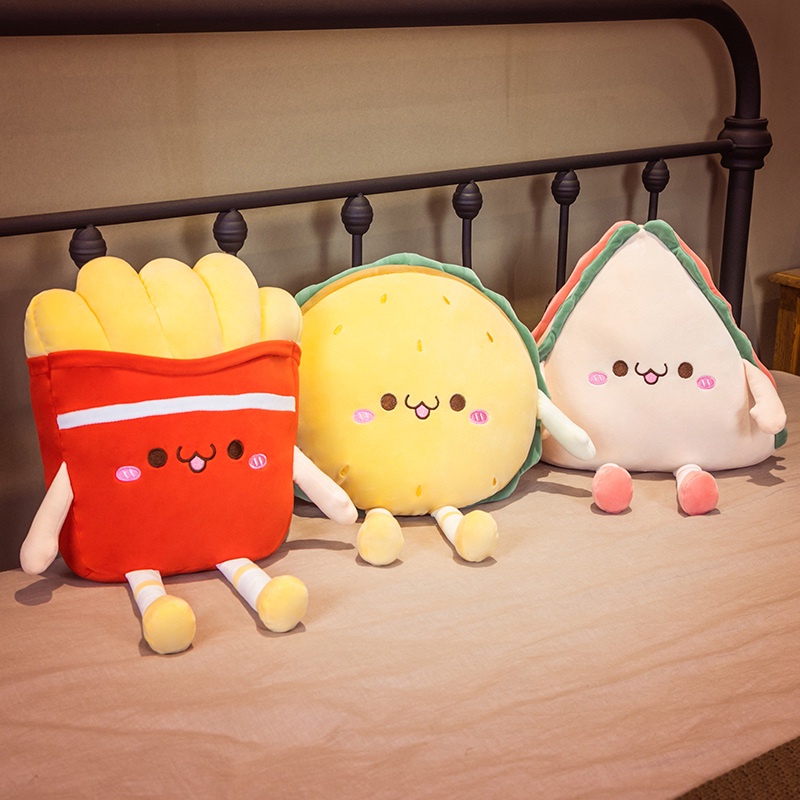 AIXINI Cute Cartoon Fast Food Plush Toy Stuffed Burger French fries ...