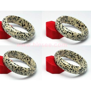 กำไลดัสเมเชียน จัสเปอร์ Dalmatian Jasper หน้ากว้าง 19 มม. เส้นผ่านศูนย์กลางวงใน 59.5 มม.