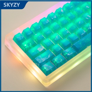 Glacier โปร่งใส Keycaps โปรไฟล์เชอร์รี่ Characterless วัสดุ PC เชิงกล คีย์บอร์ด Keycap