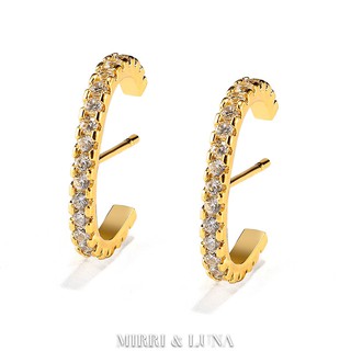 ต่างหูคริสตัลตัวยู   Golden Crystal Earrings