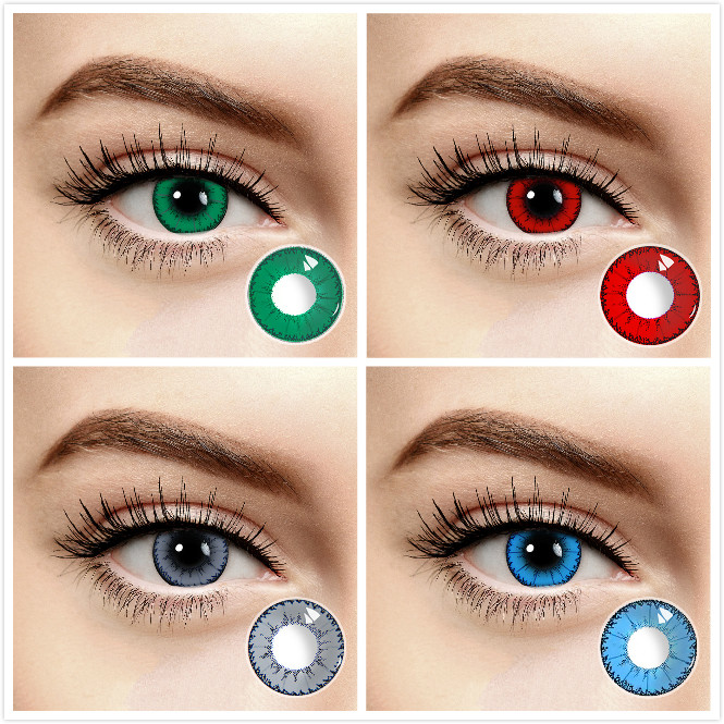 คอนแทคเลนส์รายปี สีอ่อน ค่าสายตาสั้น 0.00 ถึง -3.00 จำนวน 2 ชิ้น