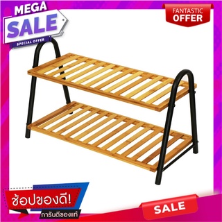 ชั้นวางรองเท้าไม้ทรง A 2 ชั้น STACKO 64x30x38 ซม. สีดำ ที่จัดเก็บรองเท้า 2 TIER SHOE RACK A SHAPE STACKO 64X30X38CM BLAC