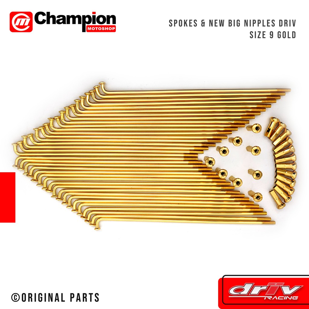 Spokes 9x130 154 164 Big หัวนม Gold Drive