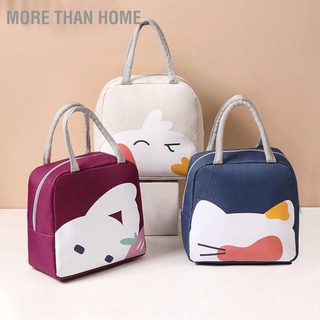 More than Home Cartoon Cooler Lunch Bag Oxford Cloth 600D Aluminum Foil Thermal Box Tote for Students