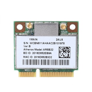 R* การ์ดอะแดปเตอร์ Wifi ไร้สาย 300Mbps AR9462 AR5B22 WB222 BT4.0 Half PCIe WLAN สําหรับคอมพิวเตอร์ แล็ปท็อป