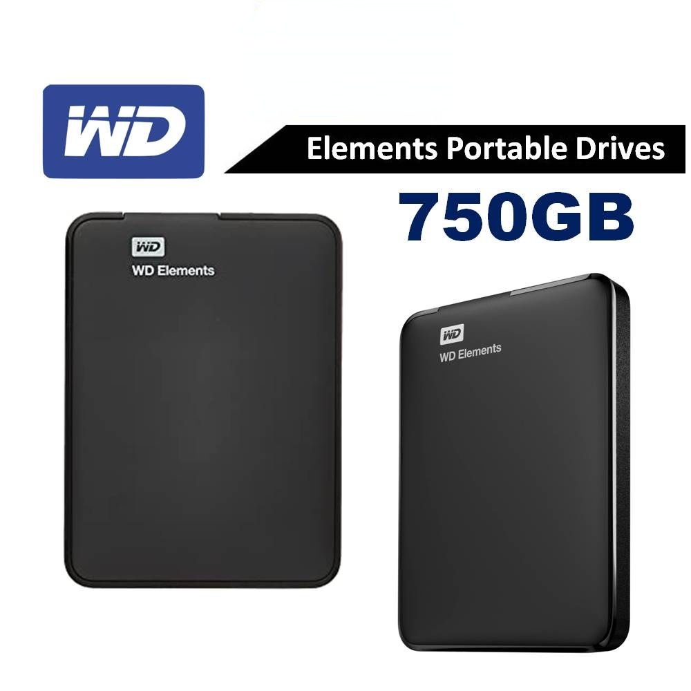 WD Elements 750GB Portable Hard Drives with USB 3.0 Formatted NTFS for ...