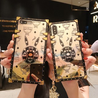 แฟชั่น หรู แววทอง กระต่าย เคส iPhone 14 max 13 pro max 13 mini 12 pro max 12 mini 11 pro max xr xs max 7 plus 8 8 plus x se 6s 6 plus เคสไอโฟน soft case สี่เหลี่ยม หญิง แบรนด์ไทด์ เคส