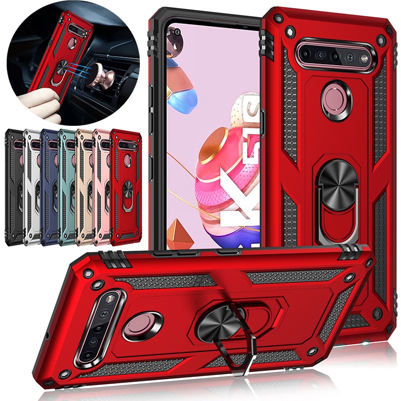 สําหรับ LG K51s K41s กันกระแทกเกราะทหารกรณีแหวน Kickstand ฝาครอบ