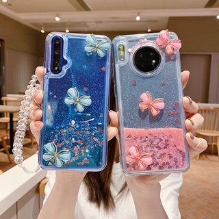 Glitter Star Huawei Y7A Mate20X Mate20 Pro Mate10 Mate9 Mate8 Honor 8X 10 เคสมือถือ Soft TPU Case เคสโทรศัพท์ Quicksand liquid butterfly