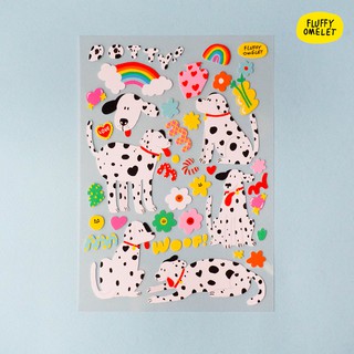 FLUFFY OMELET - DOTTY DOG STICKER A6