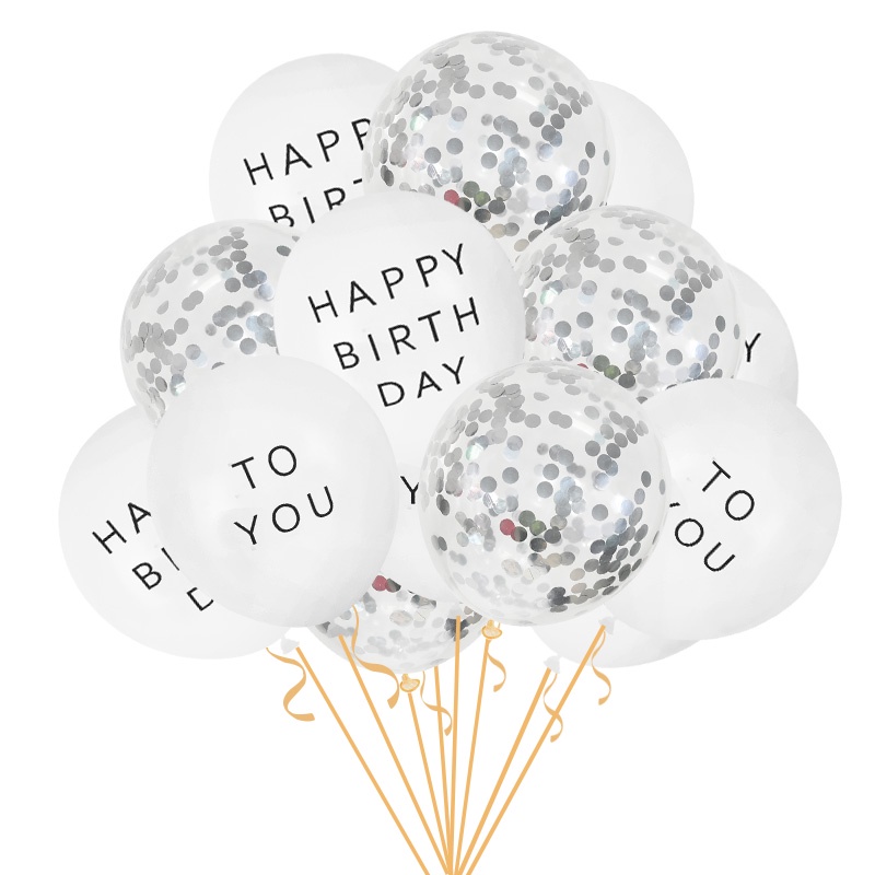 Balloons 16 บาท ลูกโป่งยางฮีเลียม ลายตัวอักษร Happy Birthday To You สําหรับตกแต่งปาร์ตี้วันเกิด งานแต่งงาน เบบี้ชาวเวอร์ 15 ชิ้น Home & Living