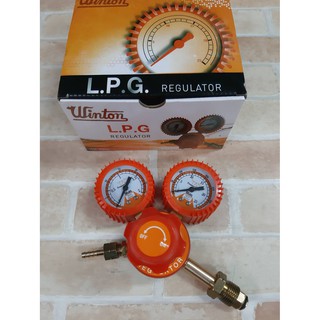 Winton เกจวัดแรงดันแก๊ส เกจ์แก๊ส LPG Regulator แบบ 2 หน้าปัด